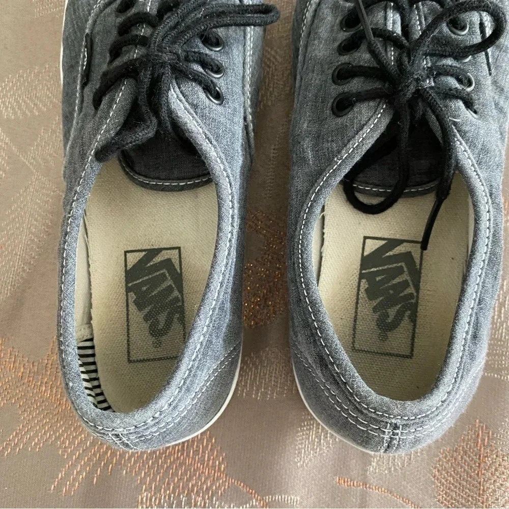 Vans Low Top Gray Sneakers Size 7 1/2 - Picture 3 of 6